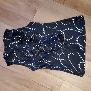 Polka dot ruffle sleeveless top